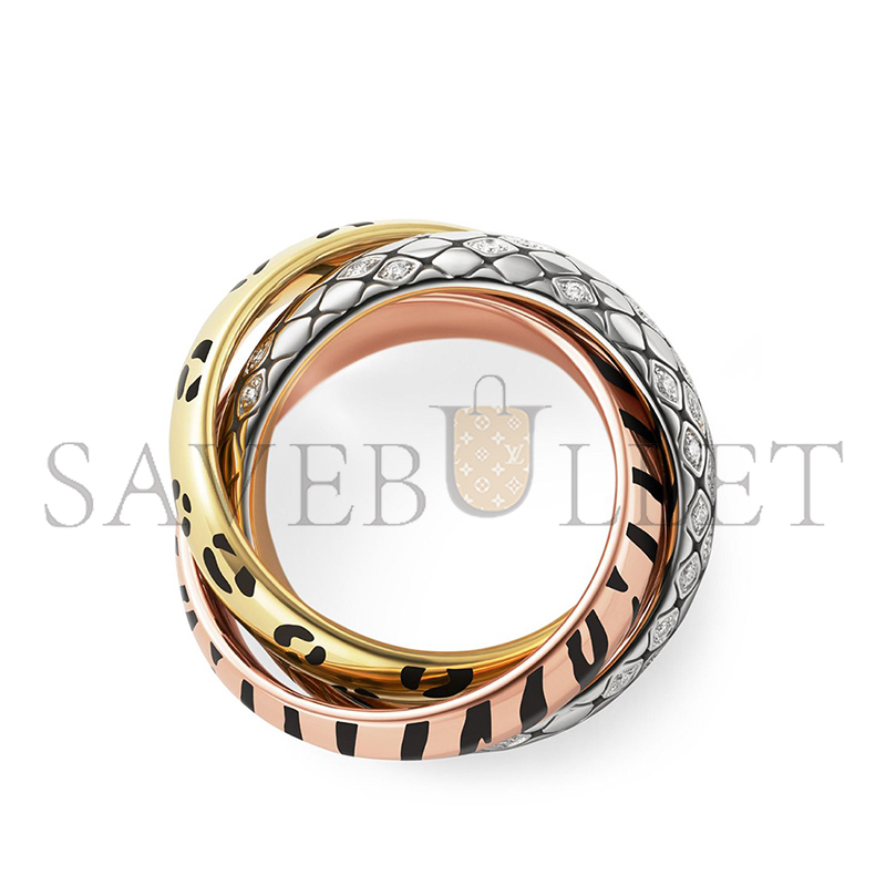 ca*t1er lacquered gold and semi-pavÉd D1am0nd trinity ring crb4241700